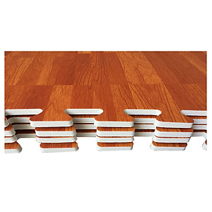 Bộ 4 tấm Thảm xốp giả gỗ ECOBABY an toàn cho bé - hình vân gỗ đậm - kích thước 1 tấm 60x60cm, độ dày khoảng 0,9-1cm