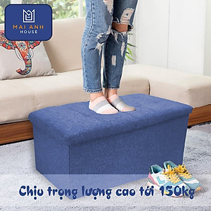 Hộp đôn ghế ngồi Mai Anh House - ghế đôn đa năng dài chất liệu vải Oxfort cao cấp, thân gỗ MDF cứng cáp, mặt nệm êm ái, nội thất thông minh ghế đôn xếp gọn phong cách Thụy Điển sang trọng, tinh tế