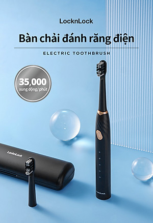 Bàn chải đánh răng điện LocknLock Electric toothbrush DC3.7V ENR321BLK - Hộp đựng kèm - 1W - Màu đen