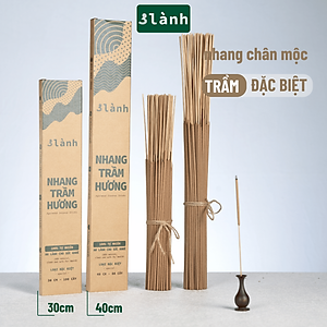 Nhang Trầm Hương Đặc Biệt  3 Lành Dài 23-30-40cm, Hộp 100-400gr Sạch Tự Nhiên 100% Không Hóa Chất 7-12 Năm Trầm Thờ Cúng Dâng Hương Xông Nhà
