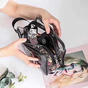 Set 3  Túi Đựng Mỹ Phẩm Trong Suốt Chống Thấm Nước Đa Dạng Kích Thước Đi Biển Đi Bơi Tiện Lợi Du Lịch