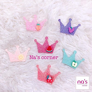 Bộ 6 miếng dán tóc dán mái tự dính nhũ kim tuyến màu vintage size nhỏ