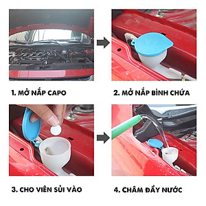 [TÚI 50V] Viên Sủi Rửa Kính - Nước Rửa Kính Ô Tô -  Vệ Sinh Nhà Cửa, Lau Gương - Viên Nén, Nhỏ Gọn, Tiết Kiệm 1v = 4 Lít