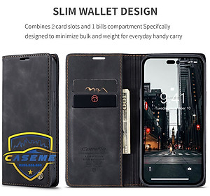 Bao da cao cấp dành cho iPhone 14 Pro Max, iPhone 14 Pro, iPhone 14 Plus, iPhone 14 dạng ví Caseme - Hàng Nhập Khẩu