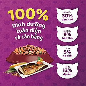 Thức Ăn Cho Mèo Whiskas Adult 1+ Years Vị Saba Nướng 1.2kg/Túi