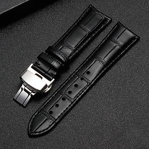 Dây Đồng Hồ Da Cá Sấu Đen Size 14/16/18/20/22/24/26mm - Dây Đeo Da Cá Sấu Thật 100% - Bảo Hành 12 Tháng