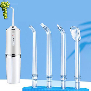 Máy Tăm Nước cầm tay, Tăm nước vệ sinh răng miệng cực sạch công nghệ Châu Âu, 3 chế độ xịt, 4 đầu xịt