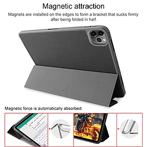 Case Bao da chống sốc cho iPad Pro 11 2022 Chip M2 / 2021 Chip M1 / 2020 hiệu Mutural Yashi Series mặt lưng canvas  có ngăn đựng bút, thiết kế tản nhiệt, cơ chế smartsleep - hàng nhập khẩu