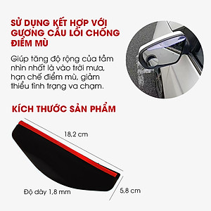 Bộ 2 Vè che mưa gương chiếu hậu ô tô hạn chế nước mưa đọng vào gương, gia tăng tầm nhìn TÂM LUÂN Chổi lau tẩm dầu - Hàng chính hãng