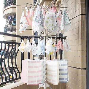 Giá phơi đồ Inox đứng 56 móc kẹp chính hãng Pier