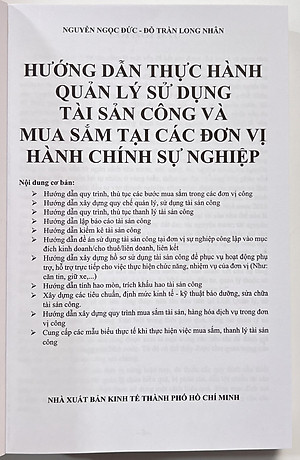 Sách - Hướng Dẫn Thực Hành Quản Lý, Sử Dụng Tài Sản Công Và Mua Sắm Tại Các Đơn Vị Hành Chính Sự Nghiệp