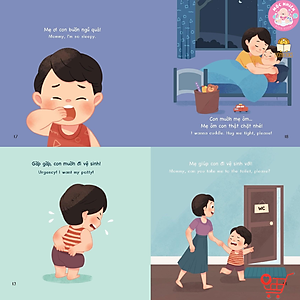 Sách - Bộ Bé Học Giao Tiếp 4 cuốn - Bồi cứng & Song ngữ Việt - Anh - Lionbooks