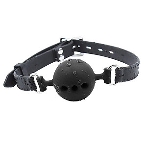 Open Breathable Leather Paly Buckle Belt Silicon Mouth Gag for Women