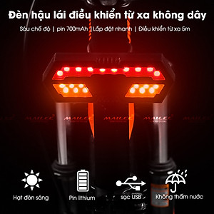 Đèn Hậu Xi Nhan Xe Đạp LY-5509 Điều Khiển Từ Xa 700mAh Có âm thanh khi rẽ Sạc USB An Toàn Ban Đêm, Chống nước đi mưa - Mai Lee