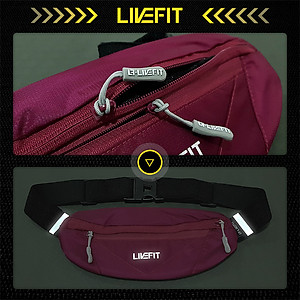 Đai chạy bộ, Túi đeo hông chạy bộ LiveFit cao cấp - Running Belt - WB0924
