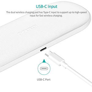 Đế sạc nhanh không dây Qi 2 in 1 cho điện thoại cho iPhone và tai nghe cho Apple Airpods 2 hiệu CHOETECH HPK-T535-S công suất 10W sạc cùng lúc 02 thiết bị - Hàng chính hãng