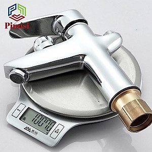 Vòi Chậu Liền Sen Pimisi Nóng Lạnh Cho Chậu Rửa Mặt Lavabo 1 Lỗ Làm Bằng Đồng Thau Mạ Xi Sáng Bóng Dùng Trong Phòng Tắm Nhỏ - Điều Chỉnh Nước Bằng Gật Gù Đầy Đủ Phụ Kiện Dây Bát Sen Tắm - Ống Xả Thải Và Dây Cấp Nước | Hàng Chính Hãng