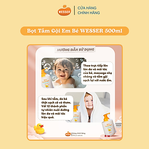 Bọt tắm gội em bé Wesser 500ml ( Nhập khẩu Hàn Quốc )
