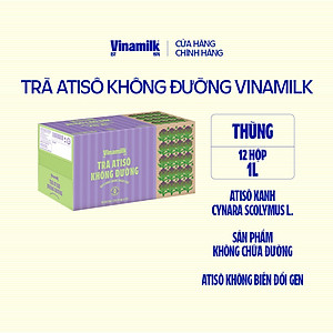 Thùng 12 hộp Trà Atisô không đường Vinamilk - Hộp giấy 1L