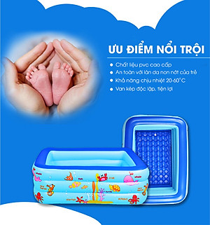 Bể bơi bơm hơi trẻ em chính hãng D Danido, Phao bơi cho bé 1.2m/1.5m/1.8m chất lượng, bền đẹp, 2 tầng - 3 tầng, dày dặn, chống trượt, Bể bơi cho bé, Hồ bơi nhân tạo