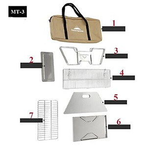 Bếp Nướng Than Ngoài Trời Campingmoon Đồ Cắm Trại Du Lịch Dã Ngoại Bếp Than Xếp Gọn Inox Campout A014