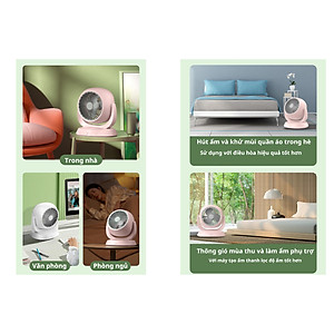Quạt Tích Điện Để Bàn Fan F3 Xoay 180 Động Cơ Không Tiếng Ồn, 3 Cấp Độ Gió Siêu Mát, Cổng Sạc Nhanh Type-C - Giao Màu Ngẫu Nhiên - Hàng Chính Hãng