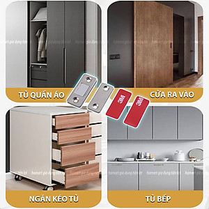 Nam Châm Hít Cửa Giữ Cố Định Ngăn Kéo Tủ Hút Dính Mạnh Keo Dán Tường Kèm Đinh Vít Tiện Lợi