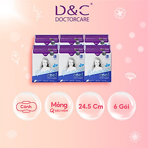 Combo 6 Băng vệ sinh thảo dược Glamiss Cool BVS ban ngày 24cm siêu khô thoáng cả ngày dài