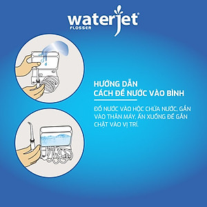 Máy tăm nước gia đình Waterjet Classic (5 đầu tăm, dùng được cho người niềng răng, có đầu cạo lưỡi) - Bảo hành 12 tháng