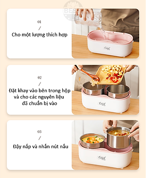 Hộp Cơm Cắm Điện Hâm Nóng Besti 2 Tầng 4 Khay Inox Cao Cấp Không Gỉ, Hộp Cơm Cắm Điện Văn Phòng Sang Trọng Đa Năng, Tiện Lợi Dễ Sử Dụng - Hàng Chính Hãng 