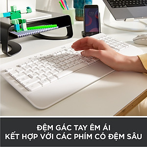 Bàn Phím Không Dây Logitech Signature K650  - Nhỏ gọn, kê tay tích hợp, kết nối Bluetooth & USB Bolt - Hàng chính hãng
