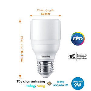 Bóng đèn LED Bright PHILIPS E27 - Thay thế hoàn hảo cho bóng đèn Compact - Hàng Chính Hãng