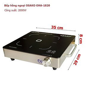 Bếp Hồng Ngoại 2000W Osako Mặt kính Ceramic Công Suất Lớn Nấu Cực Nhanh Tiết Kiệm Điện - Hàng Nhập Khẩu