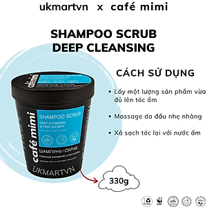 Dầu Gội Tẩy Tế Bào Chết Da Đầu Cafe Mimi Shampoo Scrub 330g Làm Sạch Sâu, Làm Phồng Chân Tóc, Hỗ Trợ Mọc Tóc