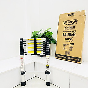 Thang nhôm rút gọn SUMIKA SK260 - Chiều cao tối đa 2.6m, chiều cao rút gọn 0.73m, tải trọng 300kg