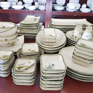 Bộ 12 Sản Phẩm Vẽ Lá Nâu Cao Cấp Gốm Sứ Bát Tràng