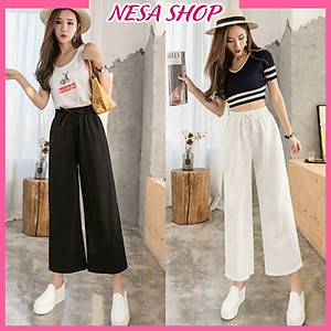 Quần nữ ống rộng, dài, chất liệu Đũi mát, vải mềm mịn, form rộng, thoải mái, phong cách trẻ trung QKH.51