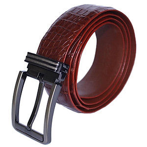 HC4757-58-59-60 - Thắt lưng nam da cá sấu Huy Hoàng nguyên con bụng 4P đầu kim màu đen, nâu đất, nâu đỏ, vàng bò