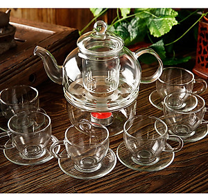 Bộ  ấm chén pha trà thủy tinh chịu nhiệt cao cấp - ANTH593