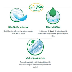 [Mẫu mới] Tã quần SunMate siêu mềm mại G1 mới size L-16+2 miếng