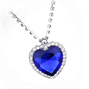Crystal Pendant Necklace Titanic Heart Of The Ocean Necklace Valentines Gift