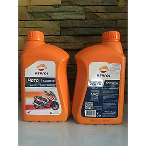 Repsol Scooter 5W40 1L + Nhớt hộp số Repsol Gear Oil 80W90 120ml ( bộ nhớt dùng cho xe tay ga cao cấp tổng hợp)