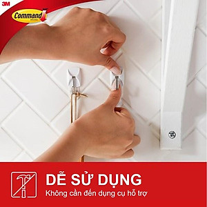 Móc dán tường đầu kim loại Command 3M vỉ 3 cái cỡ nhỏ chịu lực 225g - Độ bền cao, bám cực chắc, tháo cực dễ 17067