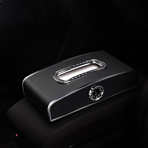 Hộp Đựng Khăn Giấy Trên ô Tô Có Đồng Hồ Và Bảng Số điện Thoại Cao Cấp (Kèm Video thực tế)