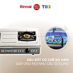 Bếp gas dương Rinnai RV-377(S)N mặt bếp inox và kiềng bếp men - Hàng chính hãng.