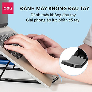 Giá Đỡ Laptop Hợp Kim Nhôm Cao Cấp Gấp Gọn Kèm Túi Đựng, Giúp Tản Nhiệt Laptop, Macbook, Ipad, Máy Tính Xách Tay Vị Trí Điều Chỉnh Nhiều Góc Độ Deli VS780 - Chống Mỏi Cổ, Vai, Gáy - Hàng Chính Hãng