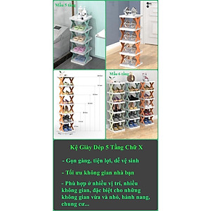 Kệ Để Giày Dép Chữ X Thông Minh Có Thể Tháo Lắp Gấp Gọn - Kệ Nhựa 5 Tầng Cao Cấp Để Đồ Trang Trí Đa Năng Tiện Dụng - CHÍNH HÃNG MINIIN
