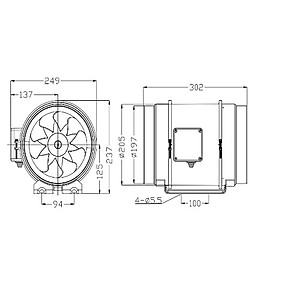 Quạt hút đồng trục Hon&Guan HF-200P-Hàng Chính Hãng