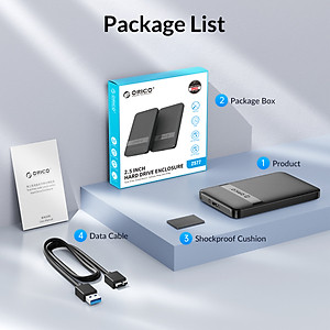 Hộp đựng ổ cứng 2,5" SSD/HDD SATA 3 Orico 2577U3-V1 - Hàng chính hãng