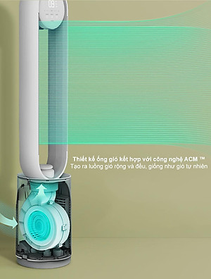 Quạt Không Cánh Xiaomi Keheal A4 Pro Bản Tiếng Việt Diệt Khuẩn UV Kiêm Lọc Không Khí - Hàng Nhập Khẩu